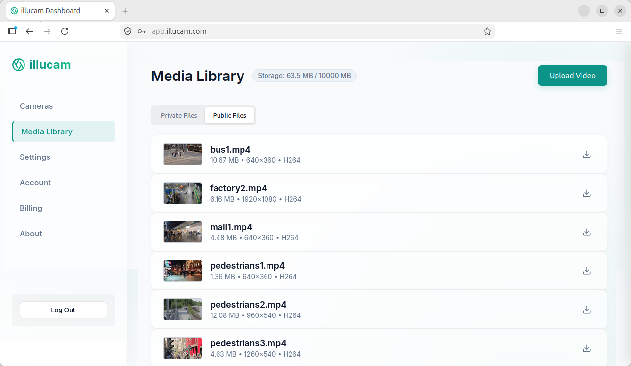 illucam video player streaming custom MP4 files